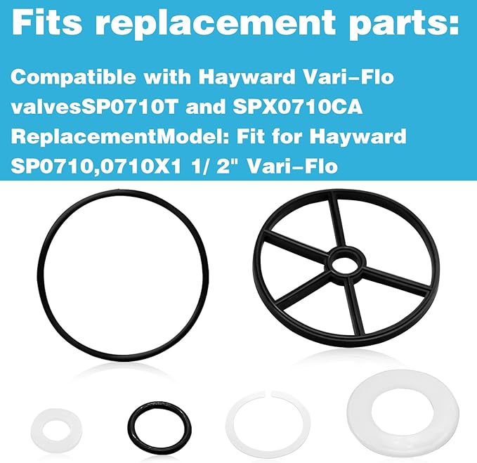 Pool Filter Parts Spider Gasket Kit, SPX0710L O-Ring Vari-Flo XL Valve SP0710 Pool Pump Parts Compatible with Hayward Sand Filter Replacement Parts, SPX0710CA Diverter Valve Pool Pump Seal Parts