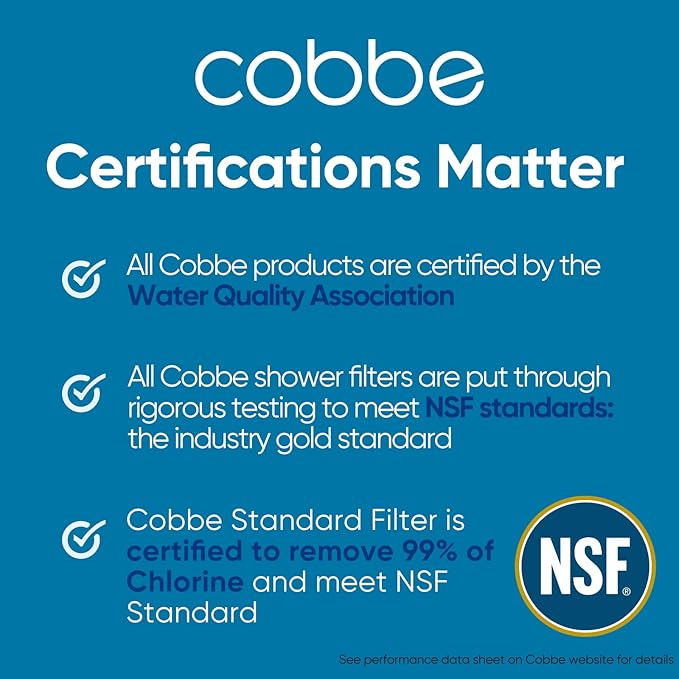 Cobbe 1 Pack Replacement Filters for Handheld Shower Head - Water Softener Filters Beads for Hard Water - Remove Chlorine - Reduces Dry Itchy Skin