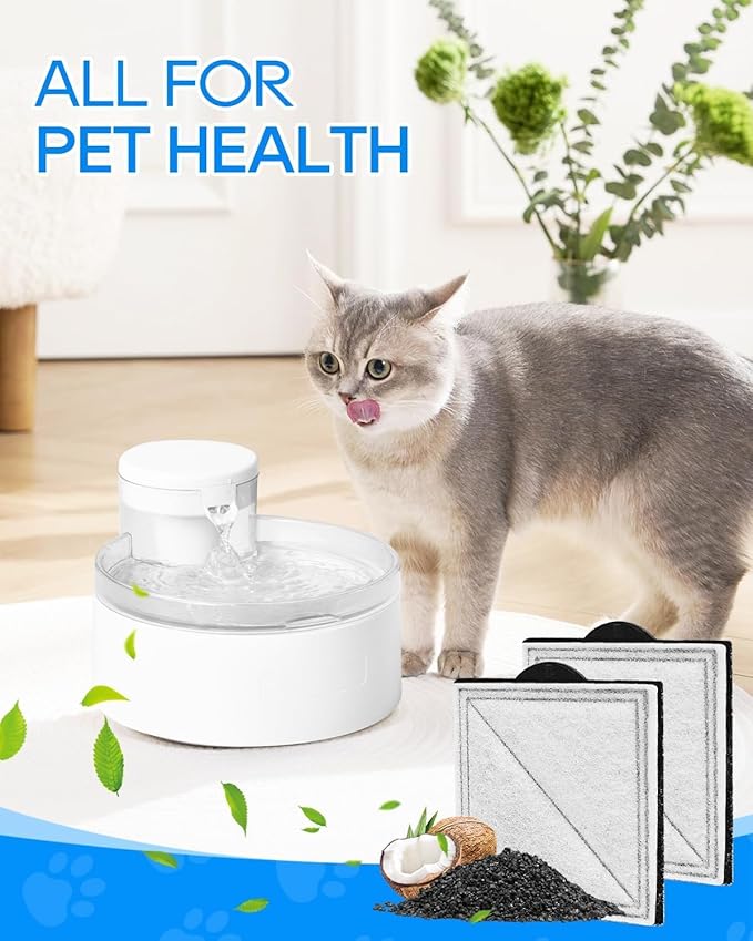 16 Pack Cat Fountain Filter Replacement Fit for PetSafe Outlast Pumpless Pet Fountain, Fit for Ion-X, Viva and Premier Stainless Steel Cat Water Fountain, Pet Water Fountain Filters for Dogs & Cats