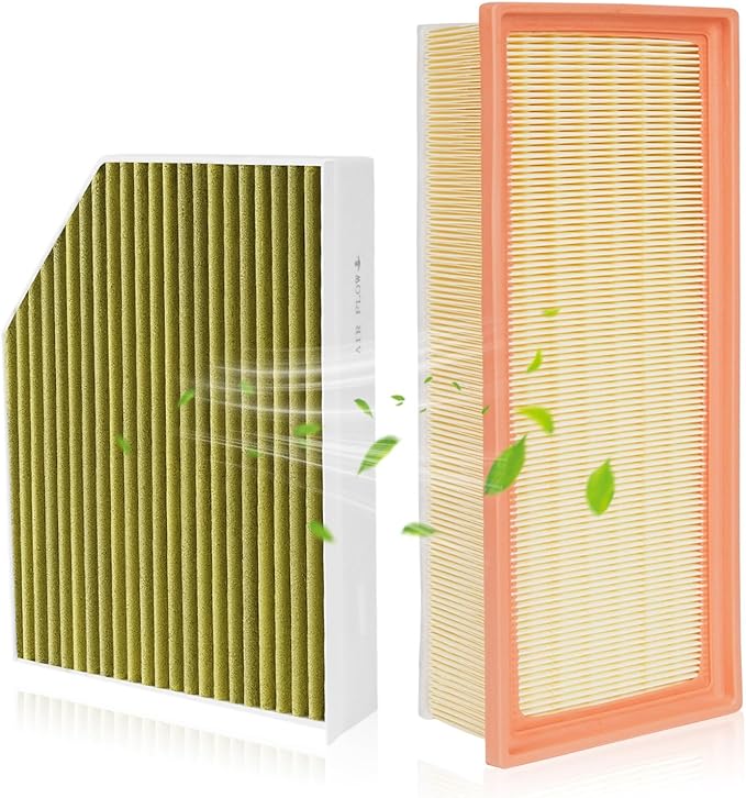 Engine & Cabin Air Filter Set for 2009-2016 Audi A4, 2009-2016 A4 Quattro, 2013-2016 Audi A4 allroad - Activated Carbon - Automotive Replacement Accessories #CF11179 CA10522