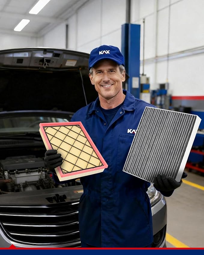 KAX Engine & Cabin Air Filter Kit, Replacement for Ford Bronco Sport 2021-2026, Escape 2020-2022, Maverick 2022-2024, Lincoln Corsair 2020-2022, Replace# CA12778 CF12772