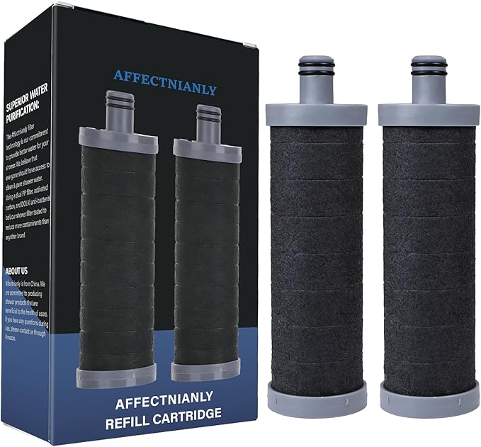 Carbon Shower filter cartridge 2PCS Compatible with Shower Filter System,Reduces chlorine, heavy metals, and other impurities to help alleviate dry skin and dry hair