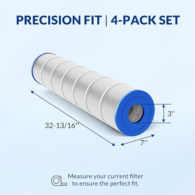Pro Series Pool Filter Cartridge, 3oz Trilobal Fabric, Replacement for Hayward CX1380RE PA137 Unicel C-7490 Filbur FC-1297, Compatible with SwimClear C5520 C5500, 548 Sq. Ft. 4-PK