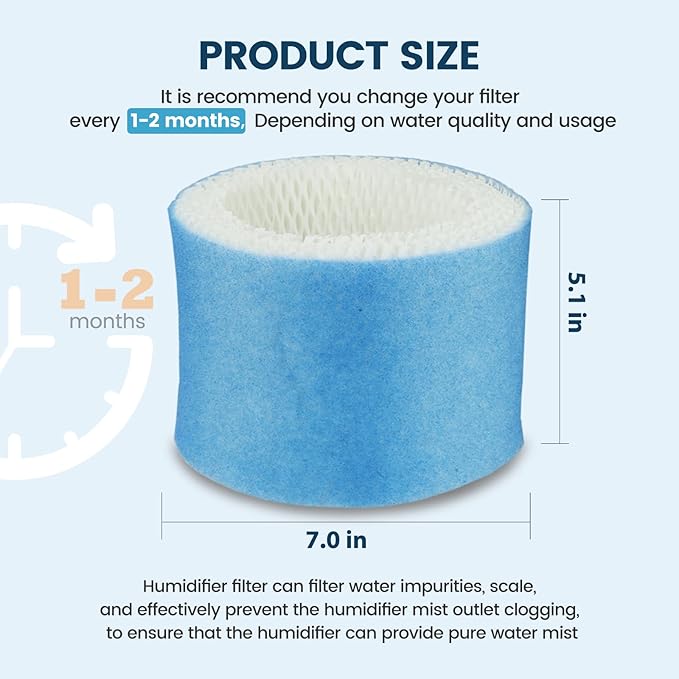 Colorfullife 6 Pack Premium Hac504 Humidifier Filters for Honeywell Humidifier HAC-504 HAC-504AW HAC504V1 HCM350 HCM-530 HCM-600 HCM-710 HEV-312, Upgraded Blue Pre-Filter Replacement Wicking Filter A