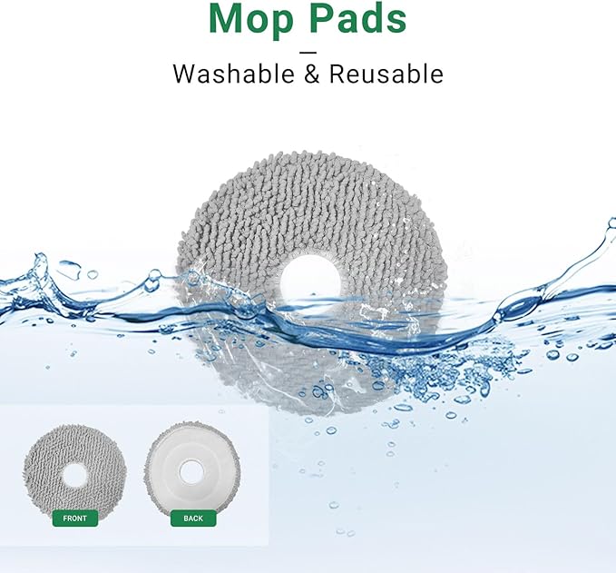 Replacement Parts Kit for iRobot Roomba Plus 505 405 Combo G181 G185 Vacuum Mop, 2 Main Brushes,6 Mop Pads,6 HEPA Filters,8 Side Brushes,6 Dust Bags Cleaning Accessories