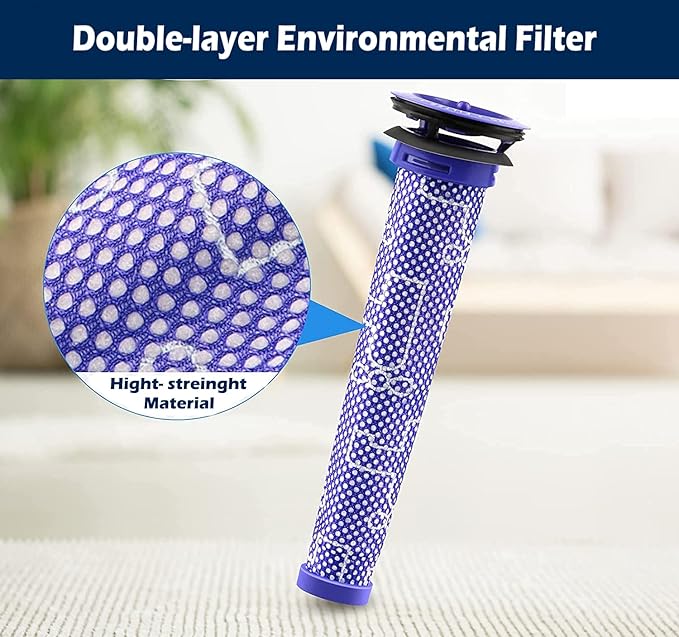 4 Pack Replacement Kit Pre & Post Motor HEPA Filters for Dyson V7 V8 SV10 SV11 Absolute Animal Motorhead Vacuum Cleaner Part # 965661-01 & 967478-01
