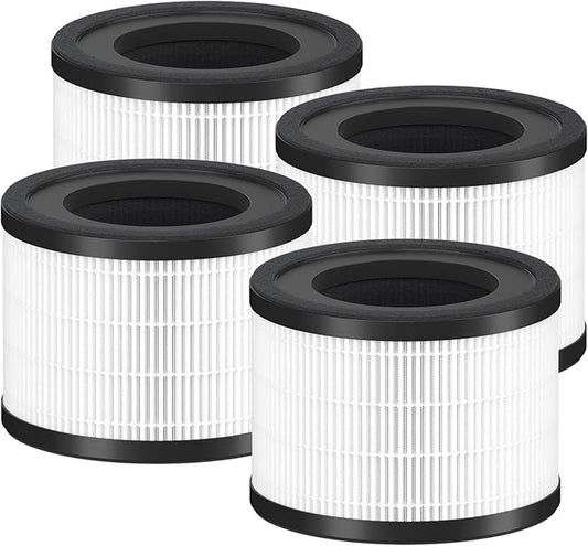 4 Pack AP-S0610L HEPA Replacement Filter Compatible With MOOKA AP-S0610L Purifiers, 3-IN-1 H13 True Hepa Filter & High-Efficiency Activated Carbon