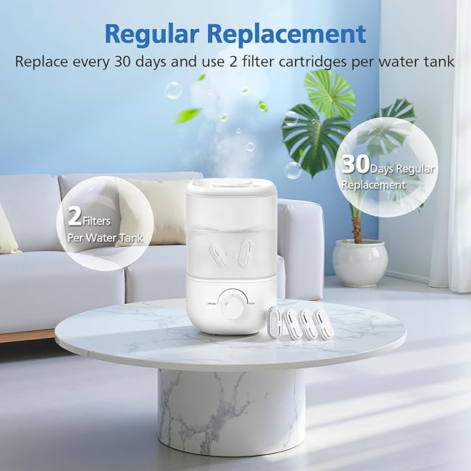 ShufudeJa 10 Pack Humidifier Demineralization Cartridge Compatible with LEVOIT Top Fill Humidifiers, Classic 160, LV600S, OasisMist 450S, OasisMist 1000S, Calcium and Magnesium Ion Softening, White