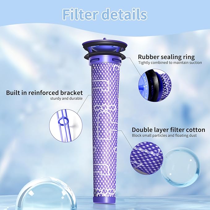 4 Pack Replacement Pre-Filters Compatible with Dyson V8, V7, V6, SV04, DC58, Vacuums Kit Includes 4 Filters, Enhance the Performance with This Filter Replacement Set. Replaces Part # 965661-01
