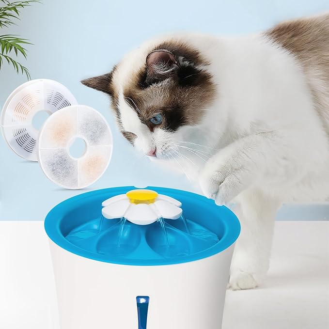 12 Pack Cat Water Fountain Filter Replacement Compatible with Catit, Cat Fountain Filters Compatible with Catit Design Senses Fountain/Flower Fountain/Senses 2.0 / Fresh & Clear Stainless Steel