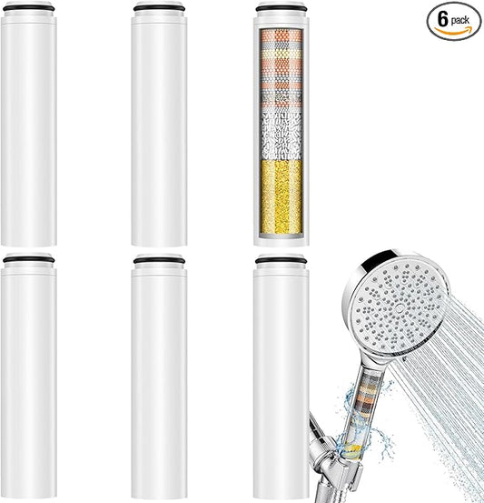 6 Pack Shower Filter Replacement Compatible with Cobbe Handheld Shower Head, 20-layer Shower Filter Replacement for Hard Water,Remove Chlorine and Harmful Substances