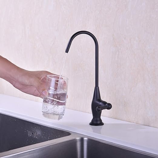 Sink Drinking Water Faucet, Sink Water Filter System, Suitable for Most Reverse Osmosis or Water Filtration Systems, Stainless Steel Reverse Osmosis Faucet for Kitchen Bar, Black