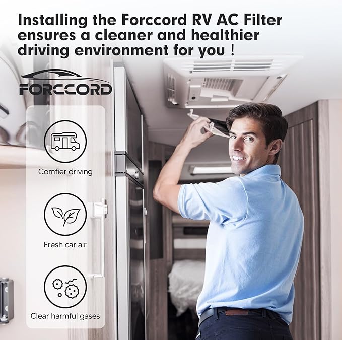 RV Air Conditioner Filter RV AC Replacement RV Air Filters 3313107.103,3105012.003 Filters For Dometic Air Grille 14" x 7.5" MERV 6 Air Filters Reusable and Washable 6-PCS