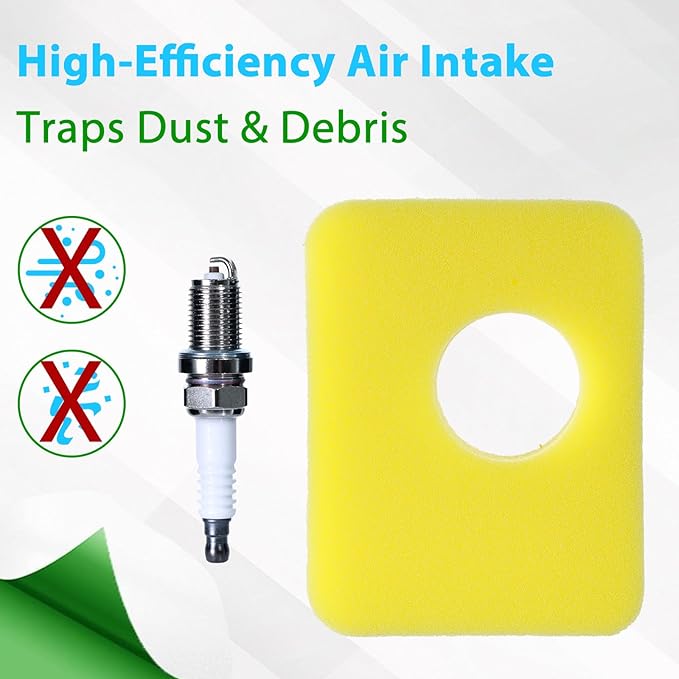 Air Filter Replacement Foam Cleaner Kit for Small Engine Lawn Mowers, Compatible Replacement Part, Includes Spark Plug, Replaces 799579 5434 4248