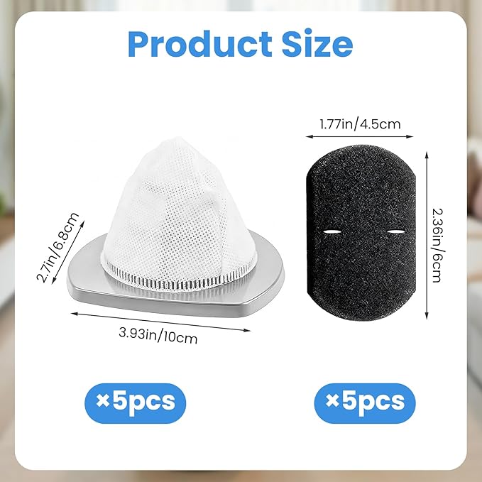 5 Pack 2033 Vacuum Replacement Filter Compatible with Bissell Featherweight Stick Lightweight Bagless Vacuum 20331 20333 20334 20336 20339 2033M, Replace No.1611508