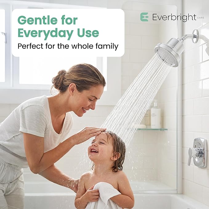 High Pressure Filtered Shower Head for Hard Water| Chrome Shower Filter for Hair & Skin | Calcium sulfite, Activated Carbon & KDF-55 | Easy Install with Easy Swap Filter Replacement