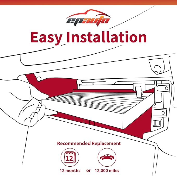 EPAuto CP134 (CF10134) Premium Cabin Air Filter includes Activated Carbon, 2 Packs
