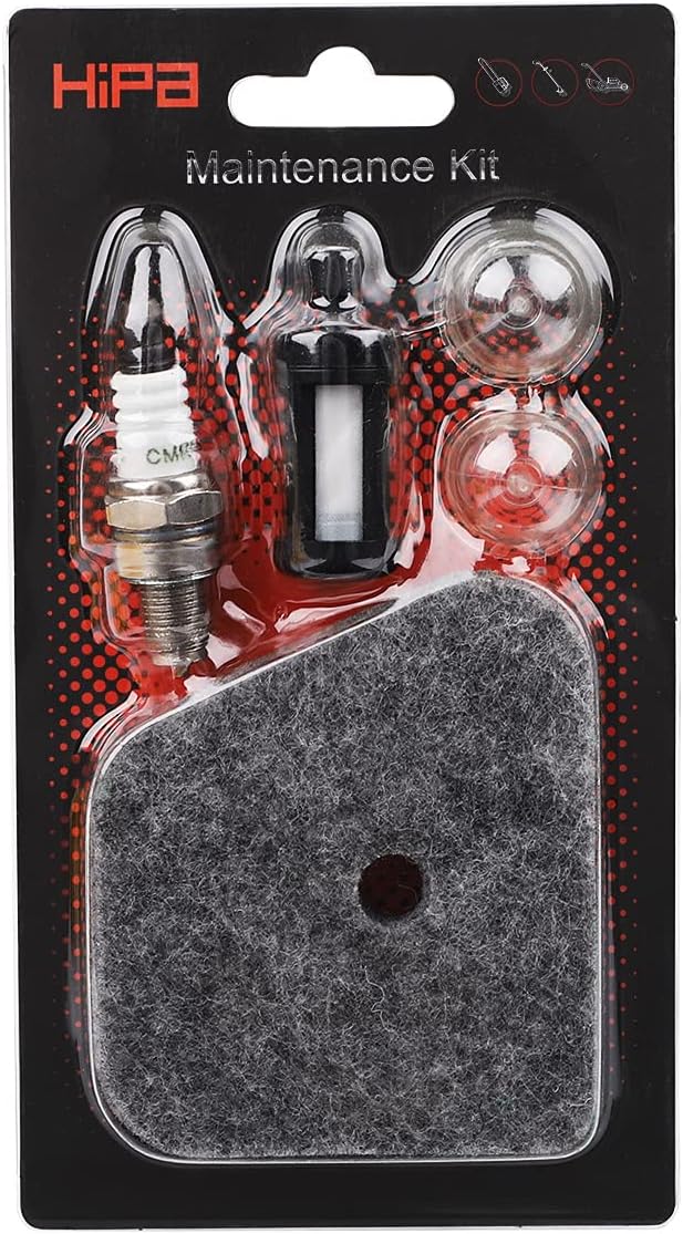 Hipa FS90R FS90 Air Filter Tune Up Kit for Stihl 4180 120 1800 FS110R FS130R HT101 FS110 FS130 FS100 FS90R FS110RX FS110X String Trimmer Weedeater Parts Spark Plug Fuel Filter Primer Bulb