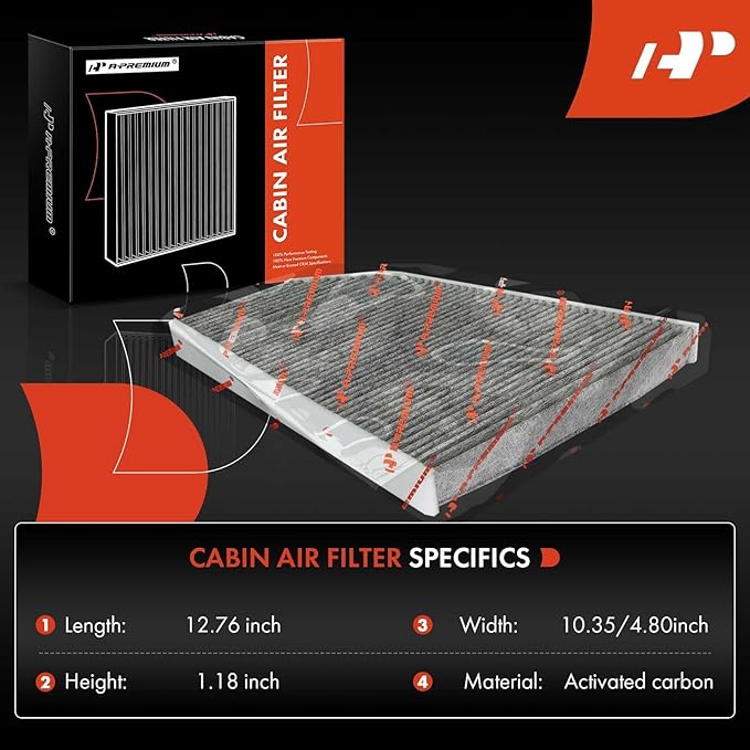 A-Premium 2-PC Cabin Air Filter with Activated Carbon Compatible with Tesla X 2016-2023, Replace# 103904200B
