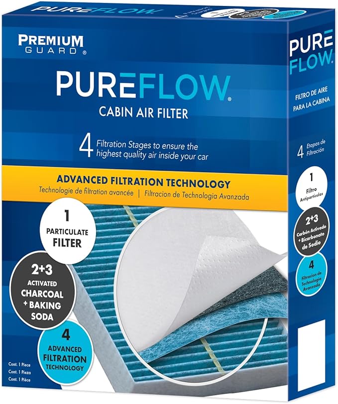 PureFlow Cabin Air Filter PC6286X | Fits 2015-2024 Ford Edge, 2013-2020 Fusion, 2013-2020 Lincoln MKZ, 2019-2023 Nautilus, 2016-2018 MKX, 2017-2020 Continental