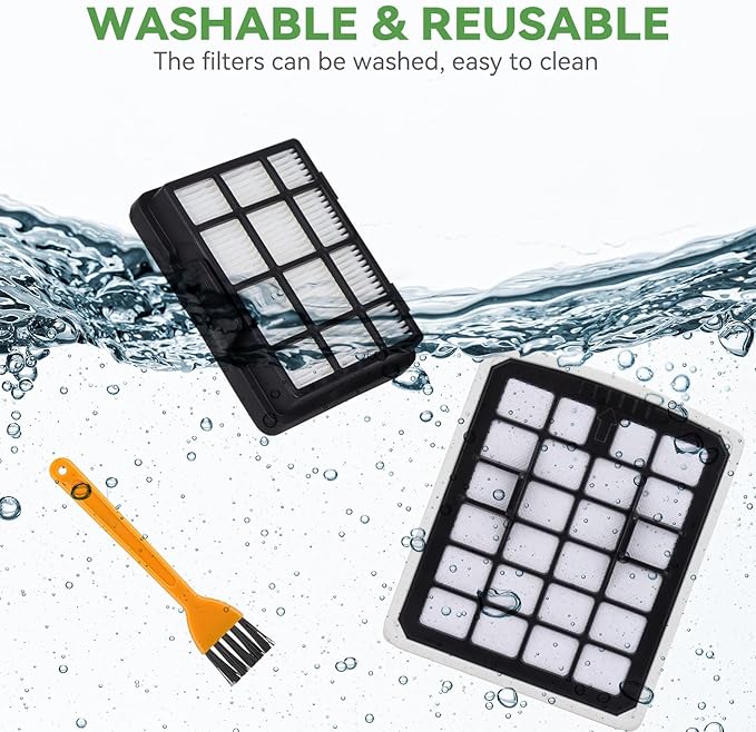 Replacement Filters Compatible with Eureka NEN180 NEN186BL Bagless Canister Vacuum Cleaner - Dust Cup Filters HEPA Filter Accessories Part, 2 + 2 Pack