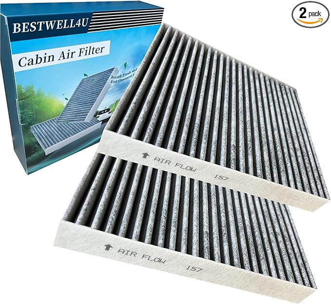 2 Pack BW157 Cabin Air Filters for Air Conditioning of AVALON CAMRY COROLLA PRIUS RAV4 Highlander Sienna Venza ES250 ES350 ES300h RX350 RX450H UX200 UX250H CX-9 with Carbon