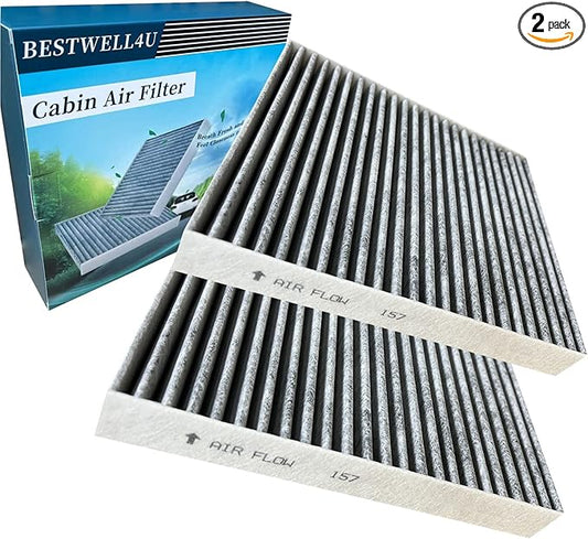 2 Pack BW157 Cabin Air Filters for Air Conditioning of AVALON CAMRY COROLLA PRIUS RAV4 Highlander Sienna Venza ES250 ES350 ES300h RX350 RX450H UX200 UX250H CX-9 with Carbon