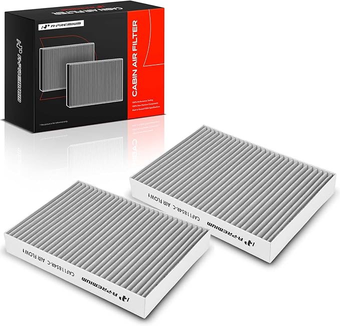 A-Premium 2-PC Cabin Air Filter with Activated Carbon Compatible with Nissan Vehicles - Rogue (2014-2020), Rogue Sport (2017-2022), Qashqai (2017-2022) - Replace# 27277-4BU0A
