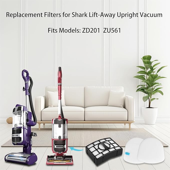 6-Pack Navigator Lift-Away Vacuum Filters – Compatible with Shark Filter Replacement for Lightweight Upright Vacuums ZD201 ZU561 CU530 UV650 UV725 UV730 ZD400 ZD402 ZU560 ZU562 ZU572 ZU660 &More