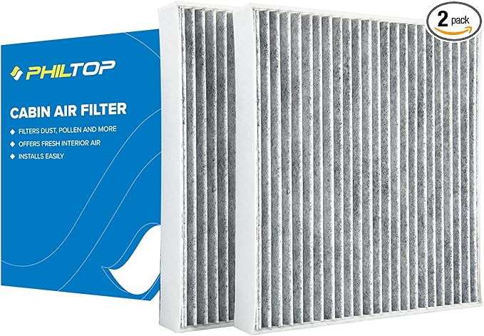 PHILTOP HEPA Cabin Air Filter w/Activated Carbon, Compatible with CF10285 Toyota RAV4, Camry, Corolla, Highlander, Prius, Sienna, 4Runner, Tundra, Yaris, Avalon, Prius V, Venza, Matrix, PACK of 2