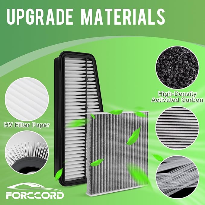 Cabin & Engine Air Filter Fit for Toyota Tundra 2007-2010 4.0L V6 Activated Carbon Cabin Filter Replace#CF10285 CA9683 Car Accessories
