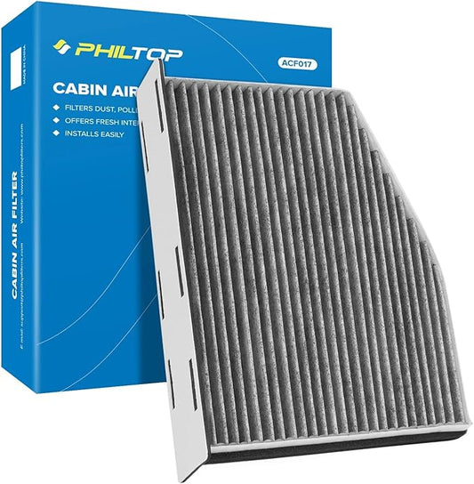 PHILTOP HEPA Cabin Air Filter w/Activated Carbon, Compatible with CF10373 Volkswagen Jetta, Passat, Beetle, Tiguan, CC, Rabbit, GTI, Golf, Eos, R32, Golf R, Audi Q3 Quattro, Q3, A3, TT, TT Quattro