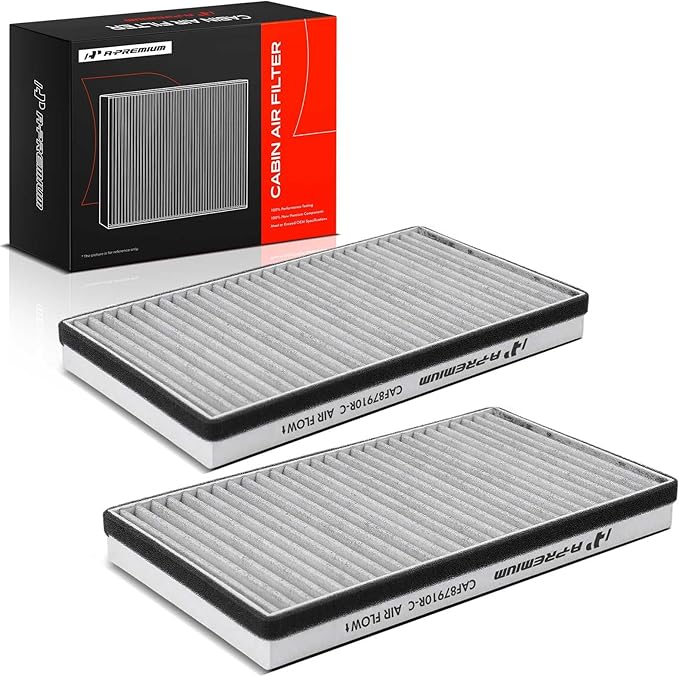 A-Premium Cabin Air Filter with Activated Carbon Compatible with Chevy, GMC & Cadillac Models - Silverado 1500, Suburban, Avalanche, Tahoe, Sierra 1500, Yukon, Escalade