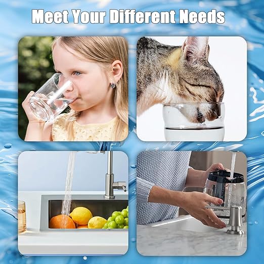 Vortopt Faucet Filter,NSF Certified,400 Gallon High Efficiency Water Purification System, Fast 99% Chlorine & Odor Removal,Modern Simple Silver with 1 Water Filter（T1-Silver）