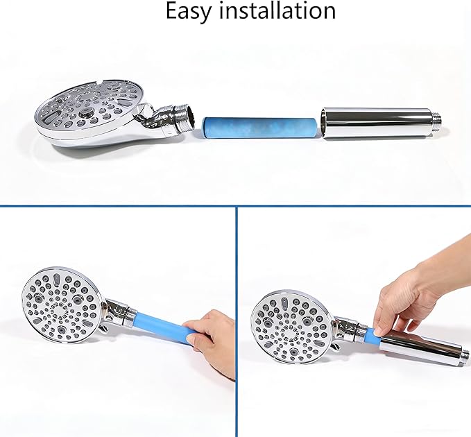 Shower Head Filter Replacement Cartridge, Multi-Stage Longest Lasting High Output Universal Shower Filter Reduces Chlorine, Hard Water Heavy Metals & Sediments (1 Pack)