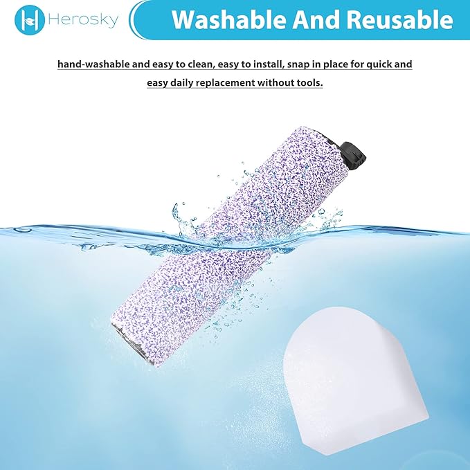 2 HydroVac Replacement Roller Filter kit for Shark AW261 WD261 WD101 AW302 WD161 WD201 WD100 WD200 WD101 HydroVac XL 3 in 1 Vacuum, Replace part WDFF1 WDB1