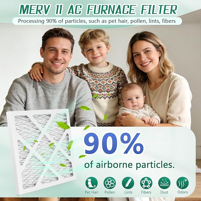 6 Pack Updated 8x10x1 Air Filter, pertain Merv 11 MPR1000 HVAC Pleated A/C Furnace Filters (Actual Size: 8x10x0.75)