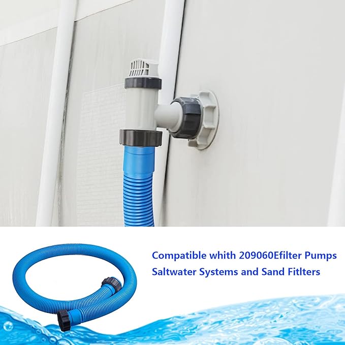 29060E Pool Pump Replacement Hoses for Intexx Pool Accessory Hose-1.5" Diameter 59" Long Pool Pump Hose Replacement，Fit for 1,500 Higher GPH Filter Pumps Saltwater Systems Sand Filters (2 pcs blue)