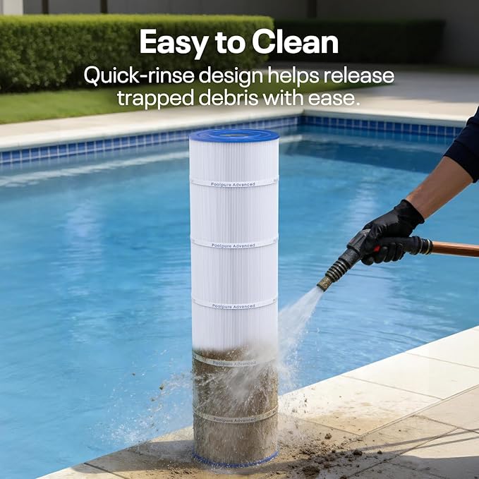 POOLPURE C-7468 Filter Replaces Jandy CL 460, CV460, PJAN115, Ultral-A9, Unicel C-7468, Filbur FC-0810, Excel Filters XLS-705, FC-6410, Aladdin 21501, Baleen AK-60432, 4X115 sq.ft Cartridge 4 Pack