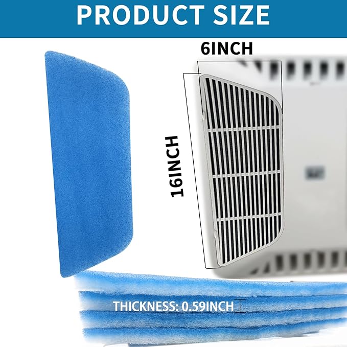 Tikfoam RV AC Filter 6x 16 RV Air Filters for Air Conditioner Vent, MERV 6 AC Filter 4 Filters