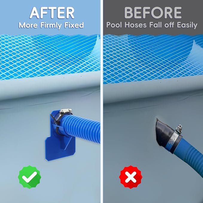 Holders for Above Ground Pool Hoses, Swimming Pool Hose Holders for Keeping Hoses Fixed, Pool Filter Hose Holders 2 Pcs (Blue)