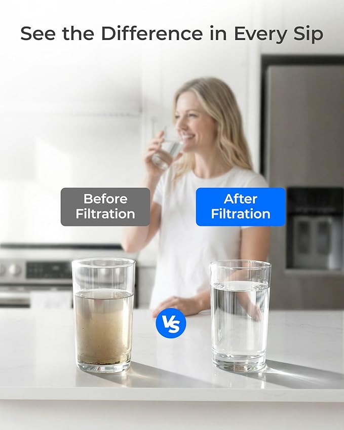 Waterdrop ADQ747935 LT1000PC Replacement for LG® LT1000P®/PC/PCS ThinQ® Refrigerator Water Filter, LFXS26973S, LMXS28626S, LMWS27626S, LFXS28596S, ADQ74793501 and LT120F® Air Filter, 3 Combo