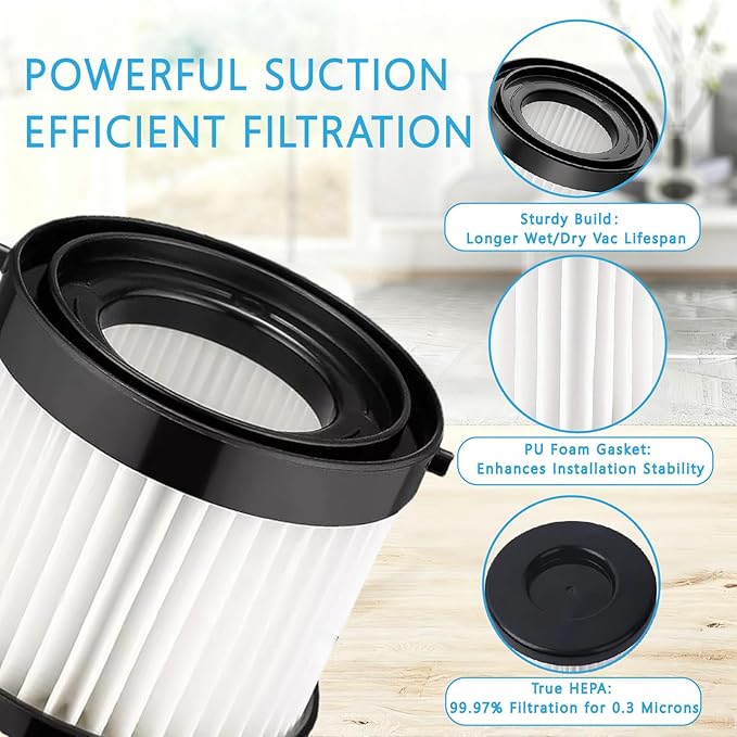 (4-pack) 49-90-0160 HEPA Filter Compatible With Mmiwauukiiii 0882-20 compact vacuum Cleaner，fit for Replacement parts model 49-90-1951