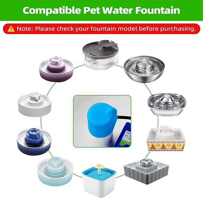 2-Pack Replacement Rubber Covers for Holding Water Pump Cables in Place. Suitable for Pagoda Water Dispenser and Ceramic 360° pet Water Fountain (2 Rubber Cover)