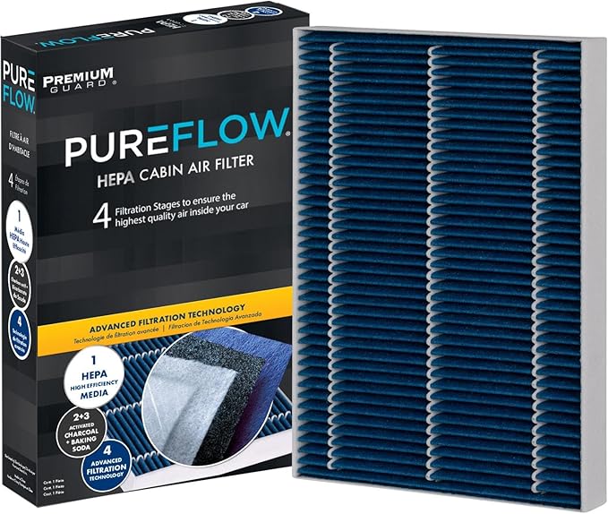 Pureflow HEPA Cabin Air Filter PC99334HX |Fits 2018-22 Audi Q5, 2017-22 Q7, 2017-21 A4, 2017-22 A4 Quattro, 2018-22 A5 Quattro,2019-22 Porsche Cayenne