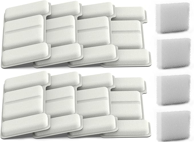 Premium Cat Fountain Filter 8.4x4.3x1cm, Odor Removal Filter Set with Sponges for Pet Drinking Dispenser, Apartment, Indoor Use, Daily Maintenance