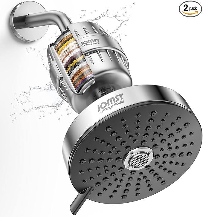 Filtered Shower Head with rich Vitamin layer- for Healthier Skin & Hair | 3 Mode High Pressure Shower Head with 25-Stage Filtration | Removes 99.945% of Chlorine & Heavy Metals |