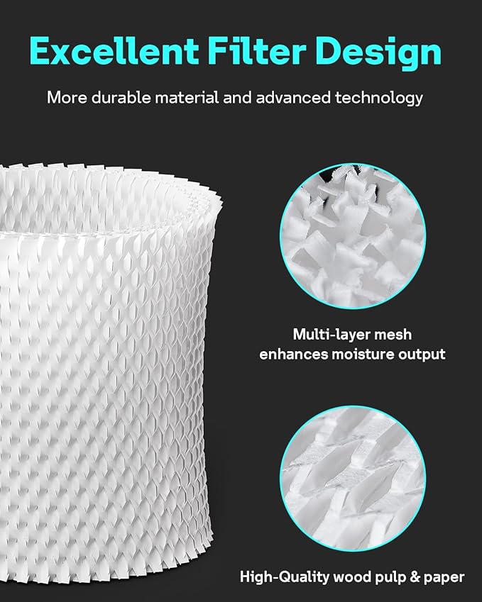 Leemone 3-Pack Bedside Humidifier Filter Replacement Compatible with Canopy Bedside & Nursery Humidifiers, Humidifier Wicking Filter Lasts Up to 6 Weeks