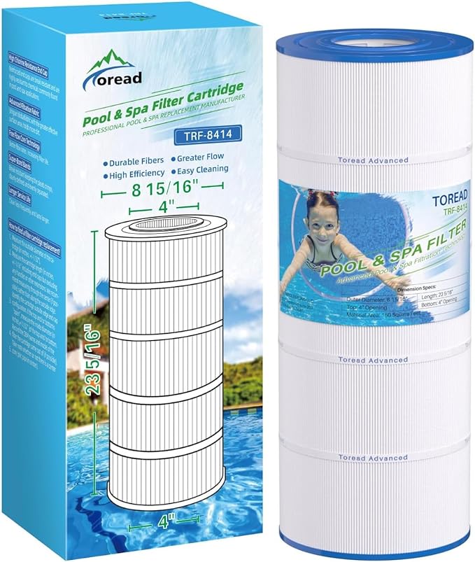 TOREAD CS150 Pool Filter Compatible with Jandy CS150, X-Stream CC1500, CCX1500RE, X-Stream 150, PJANCS150, R0462300, C-8414, FC-1287, Star-Clear Plus C1502,150 Sq. Ft L x OD: 23-5/16" x 8-15/16"1 Pack