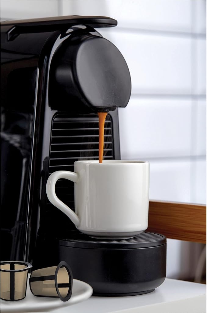 Fino Gold Mesh Coffee Pod Filters, For Single-Serve Coffee Pod Compatible Systems, Set of 2